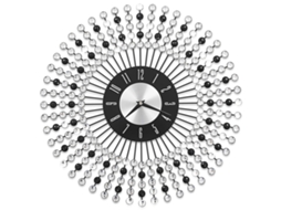 Relógio de parede VIDAXL Preto Metal (43 cm)