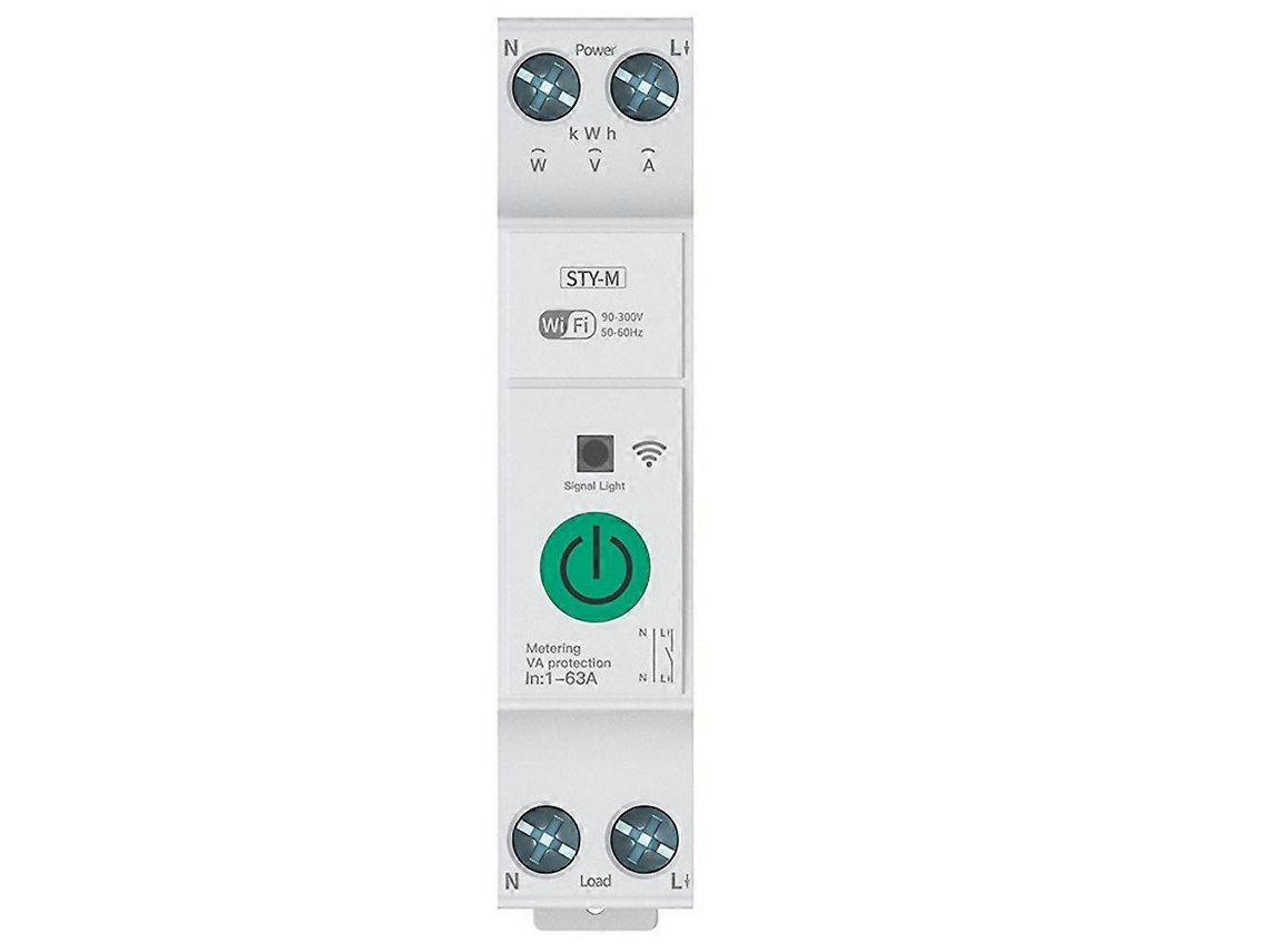 Disjuntor Inteligente Tuya Wifi Com Medição De Energia, Controle Remoto Para Trilho Din, Medição De Kwh Para Casa Inteligente.