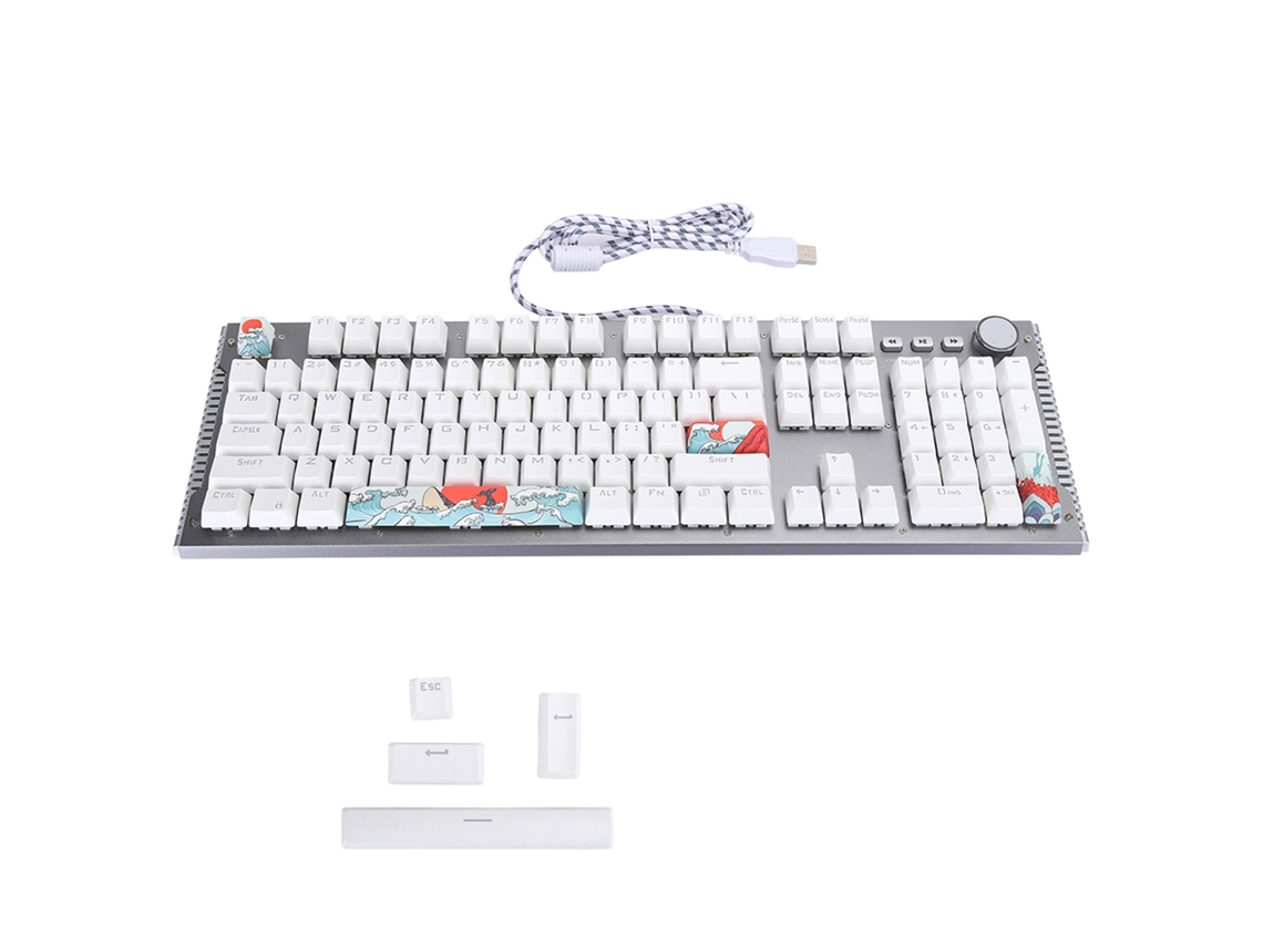 Lurelia Teclado Mecânico Para Jogos Punk, Usb, Para Pc E Laptop, Com Switches Brancos E Azuis (k968)