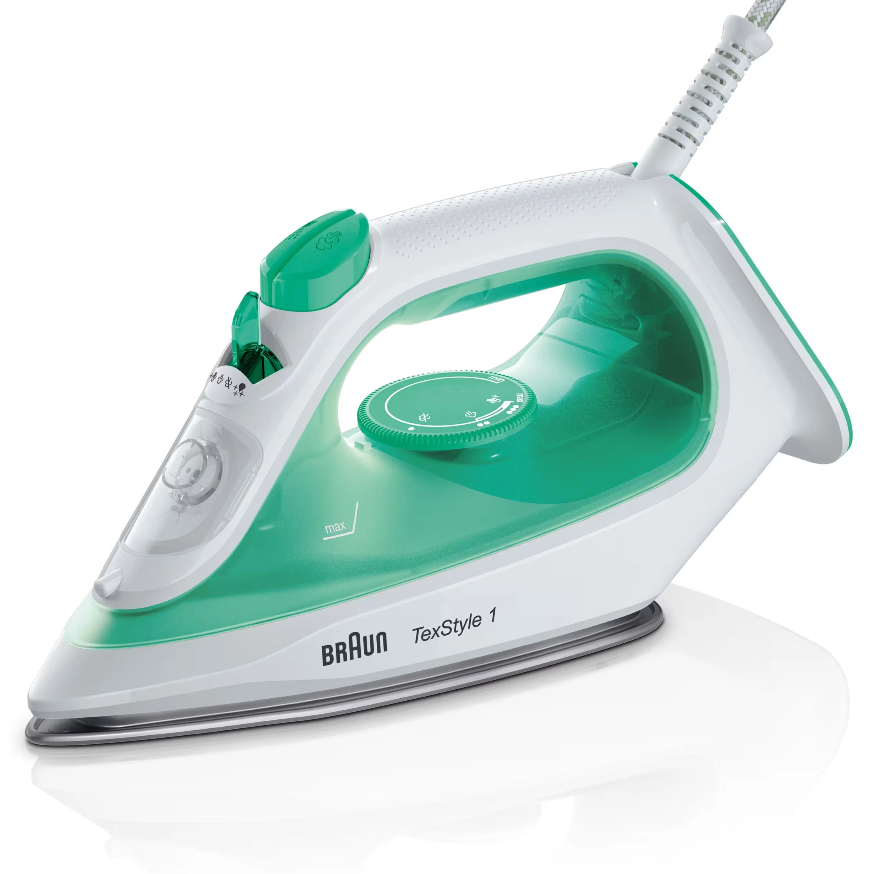 Ferro a Vapor BRAUN TexStyle 1 SI1040GR (Jato a vapor 120 g/min - Base Cerâmica)