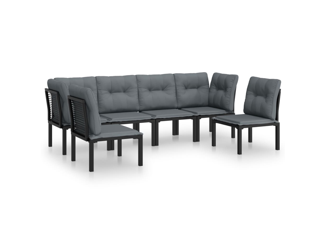 Garden Lounge Set, Garden Lounge Sets Vidaxl Preto Aço (n/a)
