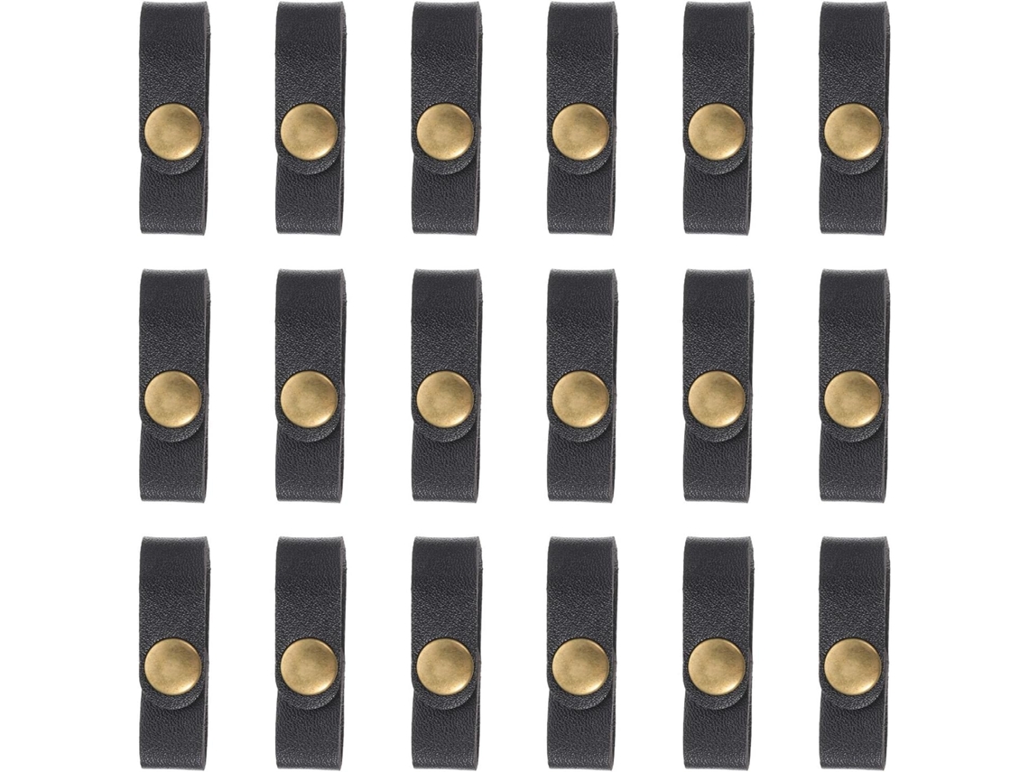 Organizador De Cabos Em Couro Pu Com 24 Peças Para Cabos Usb E Fones De Ouvido, Com Prático Fecho De Couro.