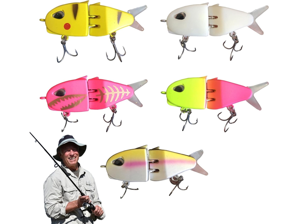 De Pesca Deslizante, Isca De Pesca De Afundamento Lento Articuladas Realistas Com Barbatanas De Gokoco