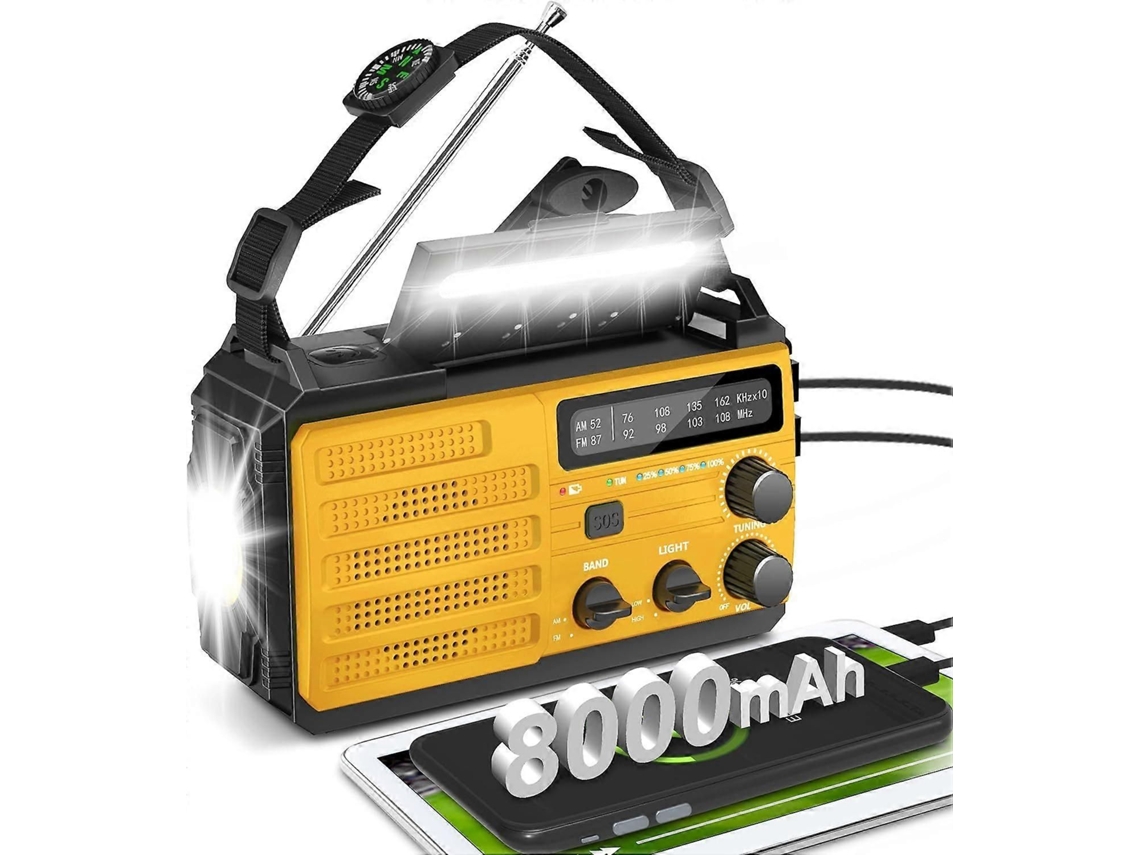 Rádio de corda Scsyv, emergência 8000mAh, solar, manivela, FM/AM, lanterna, GOKOCO