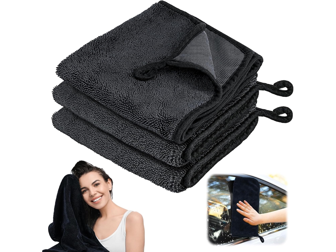 Toalha De Limpeza Em Microfibra, 3 Panos, 40 X 60cm, Alta Absorção, Para Carro, Uso Doméstico