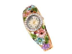 Relógio de Pulso Feminino Elegante Fashionable com Quartzo e Pedras Brilhantes (2)