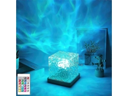 Luminária Cubo Luminorthe, Luminária Água Celestial, Luminária Cubo Aurora Boreal Sol da Meia, Noite BRILVIBERA