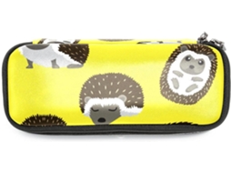 Este estojo com estampa de ouriço, amarelo, de grande capacidade, é ideal para escola, mesa, adultos e meninas.