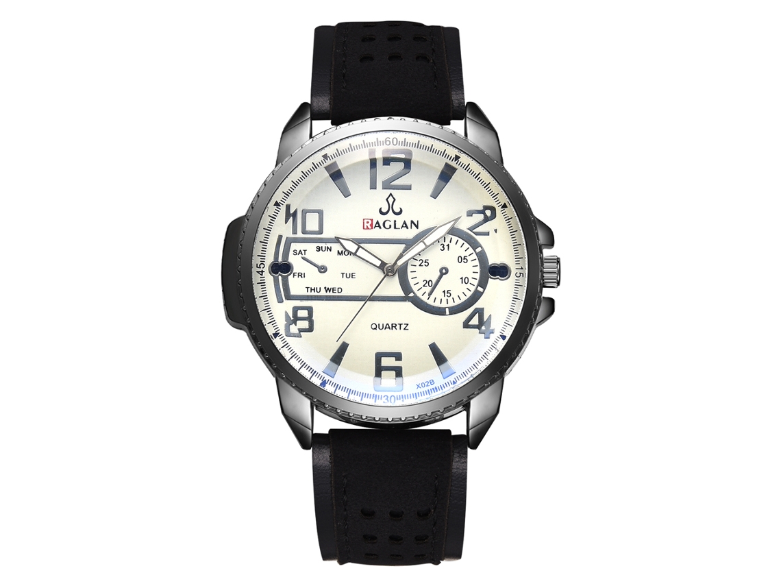 Reloj Analógico De Cuarzo Para Hombre Con Correa De Pu Pulsera Moda (negro)