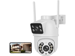 Câmera Ptz Wifi de 4mp com Telas de Lente Dupla, Detecção Humana por Ia, Sem Fio para Uso Externo. SFUSHOS