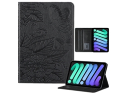 Capa De Couro Com Estampa De Borboleta E Flor Em Relevo Para Ipad Mini 6 / Mini 2024
