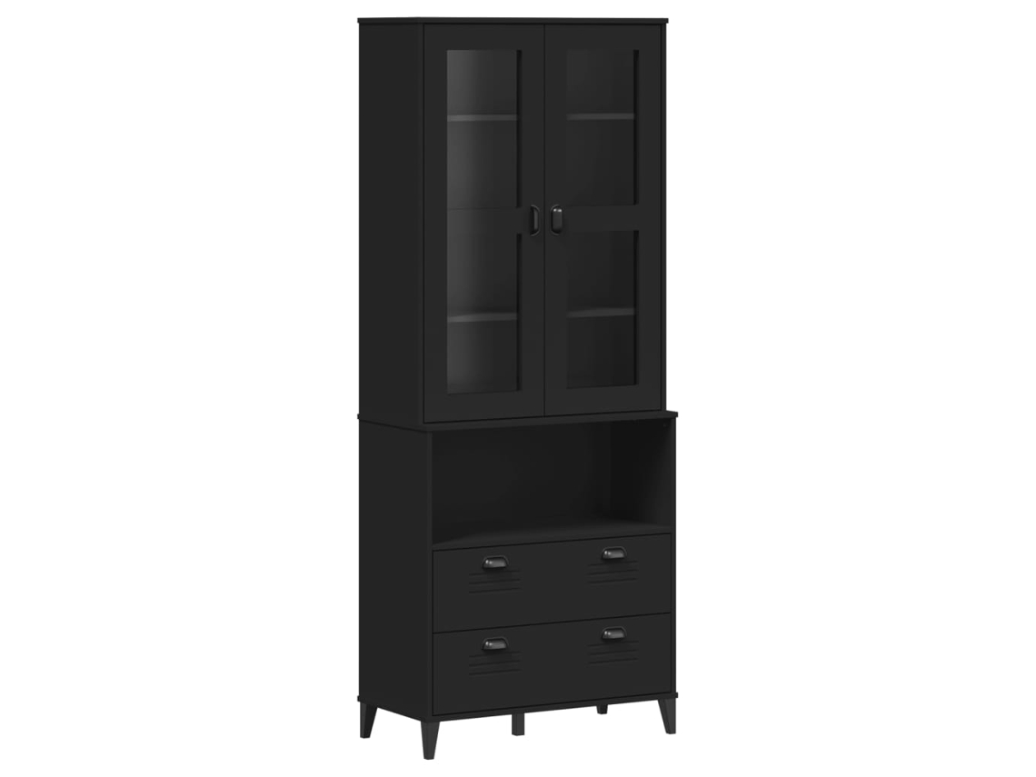 Maison Exclusive - Armário Alto Viken 80x40x200 Cm Madeira De Pinho Maciça Preto