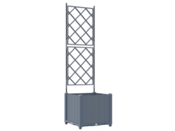 Conjunto 1 Vaso De Jardim Vidaxl Cinzento-claro Polipropileno (40 X 40 X 143 Cm)