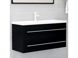 Vidaxl Armário Lavatório 100x38,5x48 Cm Derivados De Madeira Preto