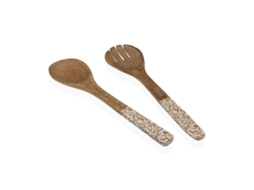 Conjunto De Utensílios Para Cozinha Versa Bambu Porcelana Madeira De Mangueira 6 X 1 X 30 Cm