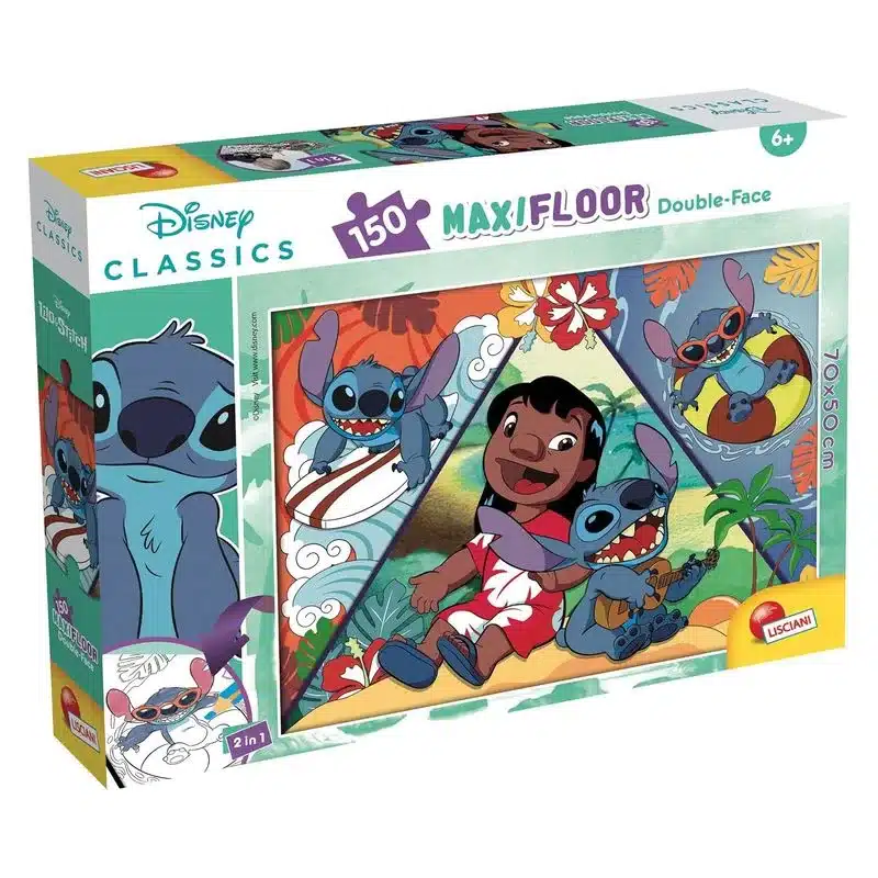 Puzzle Infantil De 150 Piezas Disney Stitch Doble Cara Colorear 48097 Lisciani Colorbabymás De 6 Años