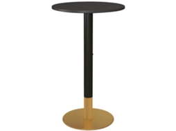 Mesa redonda de bar, estilo contemporâneo, aço, 60x60x102cm, preto BTFORUS