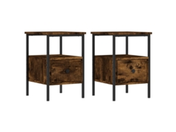 Conjunto de Mesas de Cabeceira 2pcs Derivados de Madeira Carvalho Fumado MAISON EXCLUSIVE