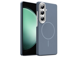 Capa Para Samsung Galaxy S23 Fe 5g Fina Circular Magsafe À Prova De Choque Dourada Em Policarbonato Cinza Carbono