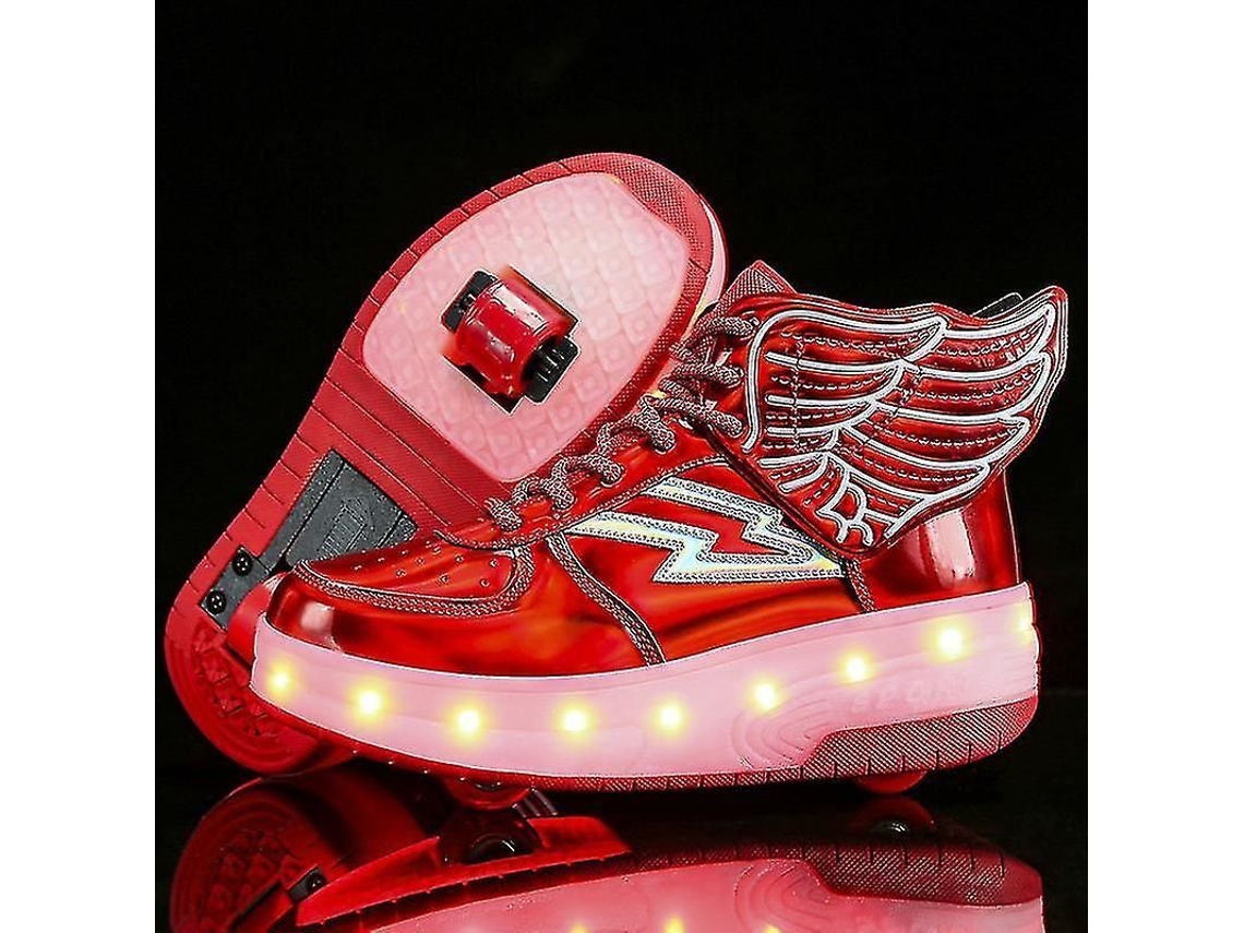 Sapatos de Rodinha Led com 7 Cores e 15 Modos, Carregamento Usb, Design Versátil e Confortável Presente Perfeito para Crianças A5 | S/MARCA