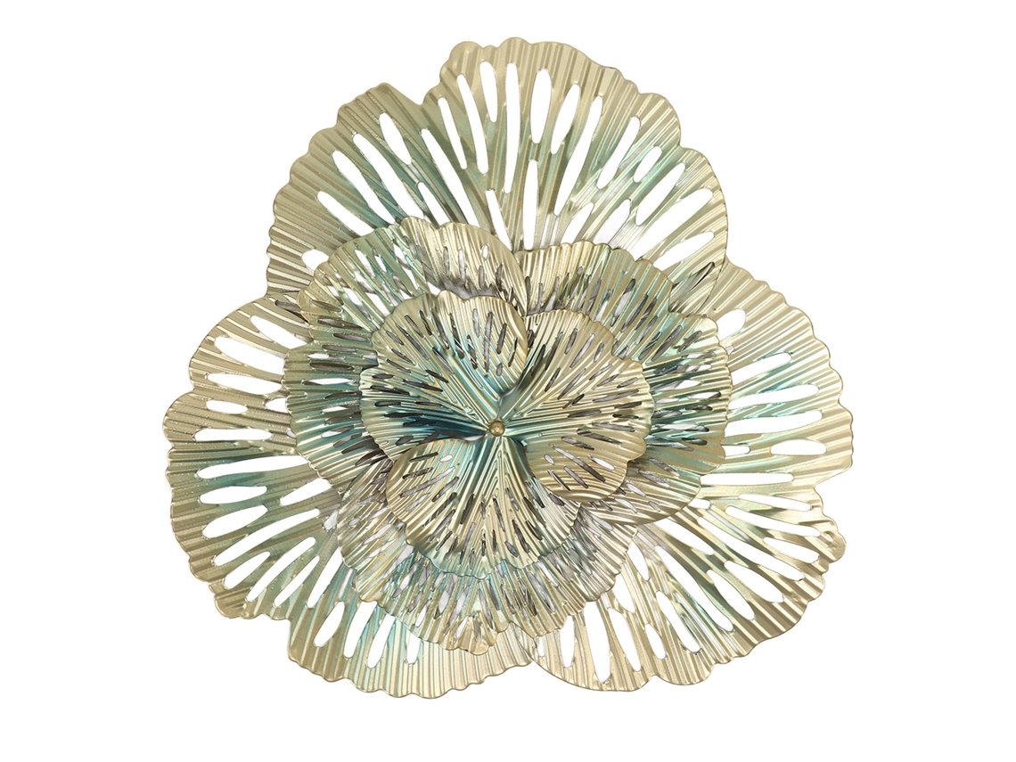Ronjoe-decoração De Parede De Metal Flor De Ginkgo Triangular 3d Moderna Estilo Para Sala E Quarto