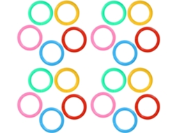 Anéis de corrente de plástico 20mm 1 Polegada, pacote com 300 unidades, multicoloridos verde, azul, vermelho e rosa.