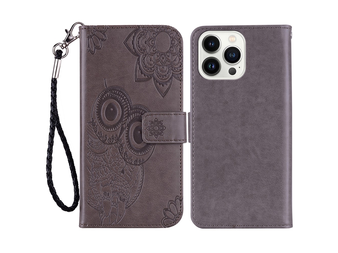 Capa Para Iphone 15 Pro Max Pele Sintética Cinzento