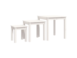 Conjunto 3 Mesa de encastrar VIDAXL Branco Madeira (55x55x55 cm)