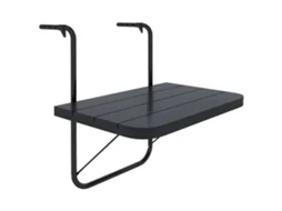 Mesa dobrável e ajustável para varanda, alumínio e madeira composta, 60x40x55 64cm, preta CHEZMOI