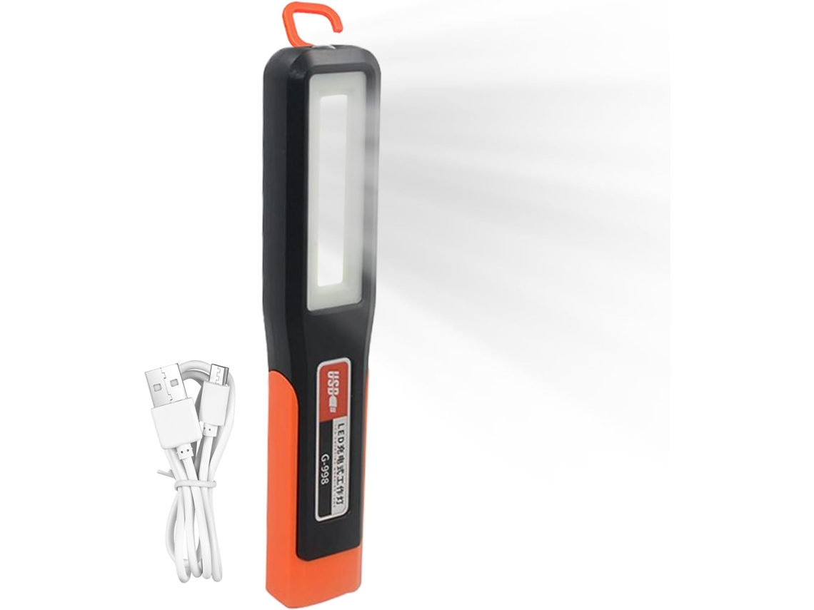 Lanterna Magnética Usb Recarregável, À Prova D'água E Portátil.