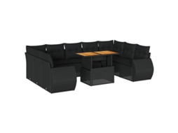 Garden Sofa Set, Garden Sofa Sets Vidaxl Preto Rattan / Vime (n/a)