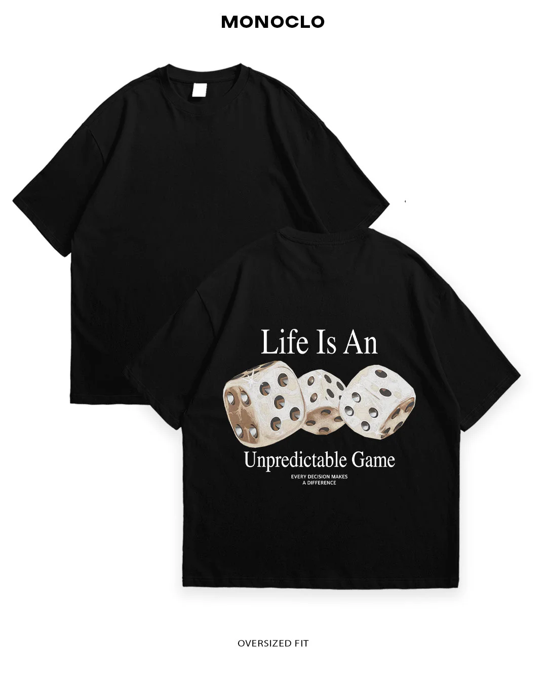T-shirt Rockinstone Monoclo Life Is An Unpredictable Game (m)