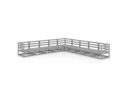 9 Pcs Conjunto Lounge de Jardim Pinho Sólido Cinzento MAISON EXCLUSIVE