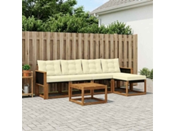 Vidaxl Conjunto De Sofás Para Exterior 6 Unid. Natural E Creme