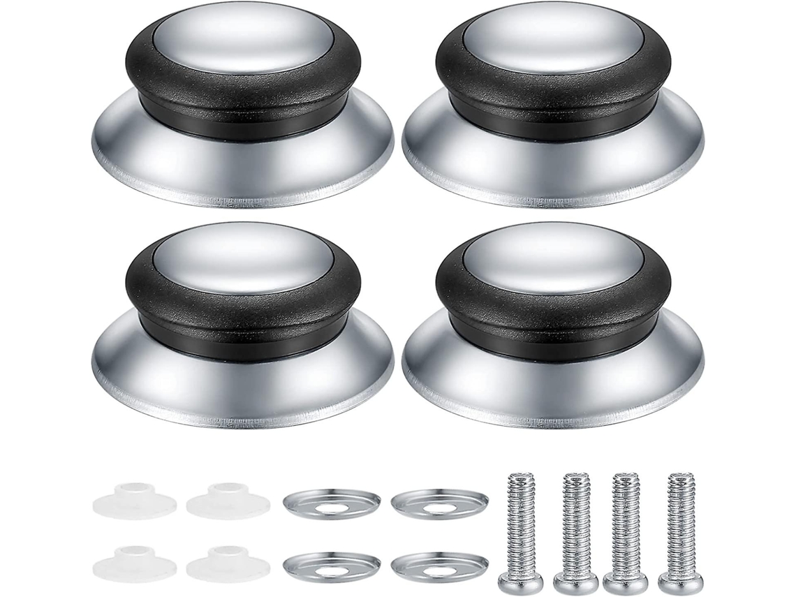Conjunto de 4 Alças para Tampas de Panelas, Substituição Universal Resistente ao Calor, Alça de Cozinha Durável e Confortável para Panelas e Frigideiras