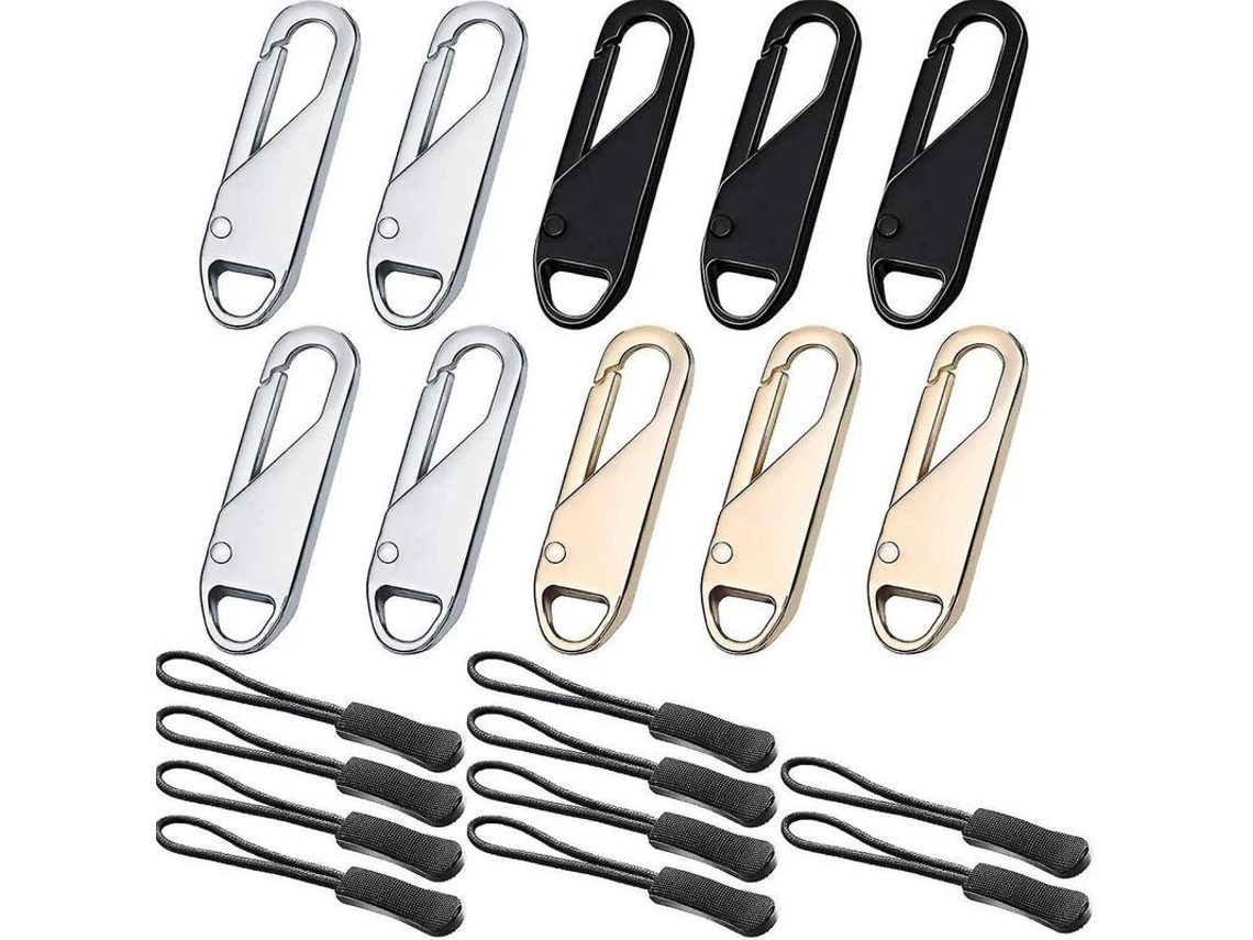 10 Pçs Substituição De Pingente De Zíper Extensor De Metal Com Grip Pu Para Mochilas Malas Roupas