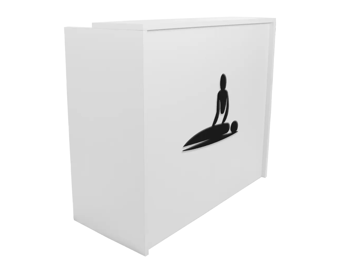 Balcão de recepção compacto para Clínica de Fisioterapia 120 cm. Branco. OFILIKE