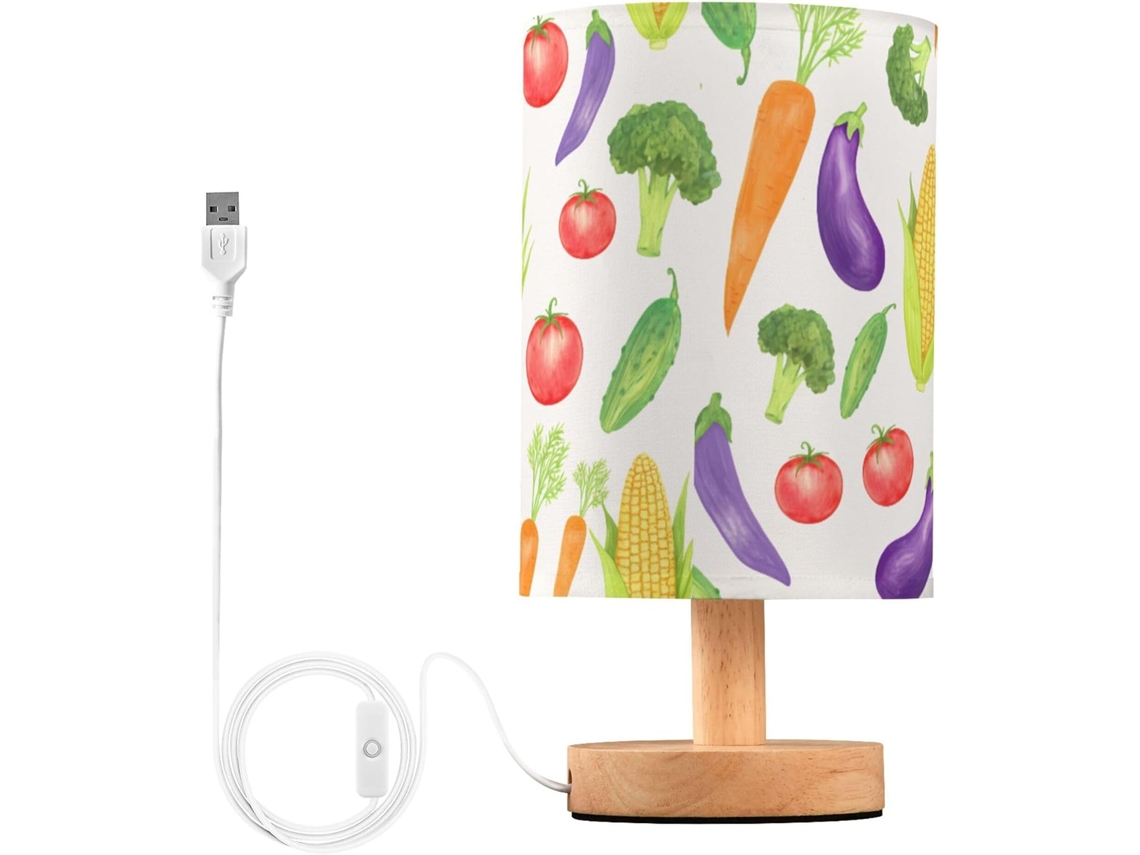 Abajur De Cabeceira Aquarelado Com Porta Usb, Sem Necessidade De Lâmpada, Luz Led Quente Para Quarto, Sala De Estar