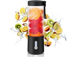 Liquidificador portátil Slowmoose de 400 ml, recarregável via USB, com copo espremedor de 6 lâminas e plástico sem BPA.