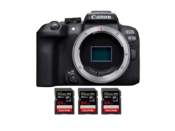 Eos R10 + 3 Sandisk 64gb Uhs ii 300mb/s Máquina Fotográfica Híbrida Aps c + Ebook “20 Dicas para Fotos Que Impressionam” CANON