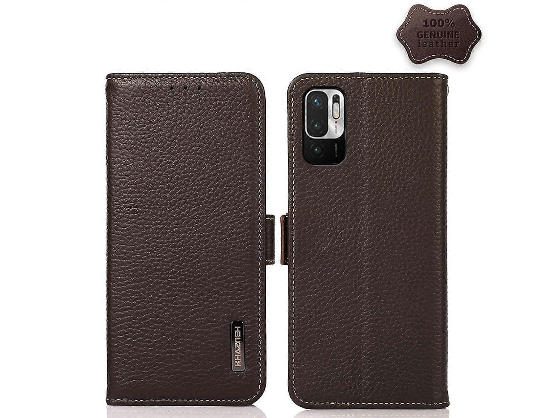 Capa De Celular Khazneh Em Couro De Lichia Com Fecho Magnético Lateral E Proteção Rfid Para Xiaomi Redmi Note 10 (versão Japonesa) (azul)