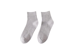 Meias De Algodão Para Homem, Cano Médio, Listras, Antideslizantes, Transpiraveis, Sem Odor, Elásticas De Alta Qualidade Gris Claro