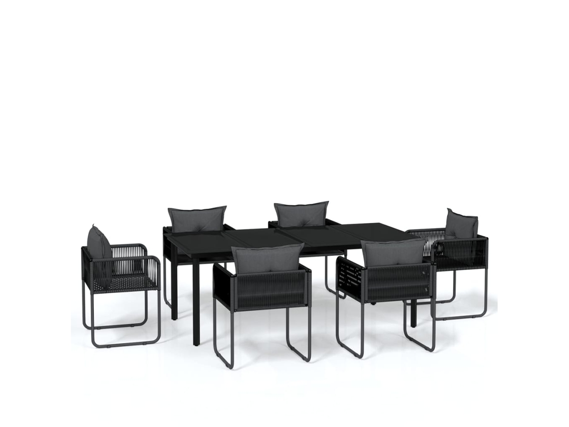 Garden Dining Set, Garden Dining Sets Vidaxl Preto Aço (200 Cm Table Length)
