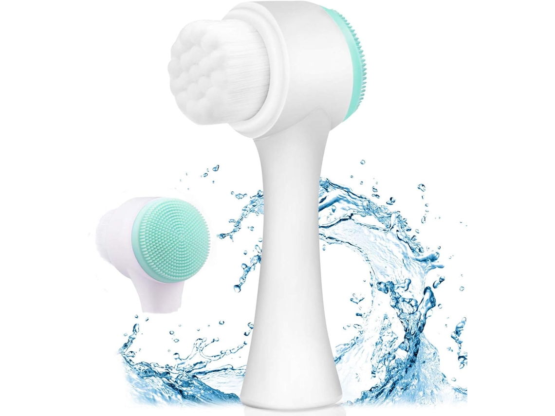 Escova Facial Silicone 2 em 1 Azul, Limpeza Profunda Poros ZYBLSSBB