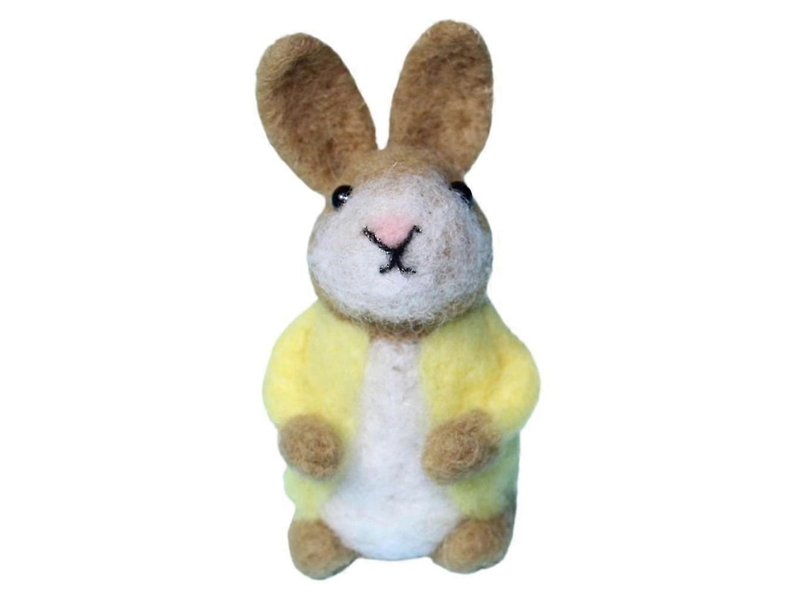 Coelho de feltro de lã com balões, decoração de Páscoa, coelho pendurado amarelo