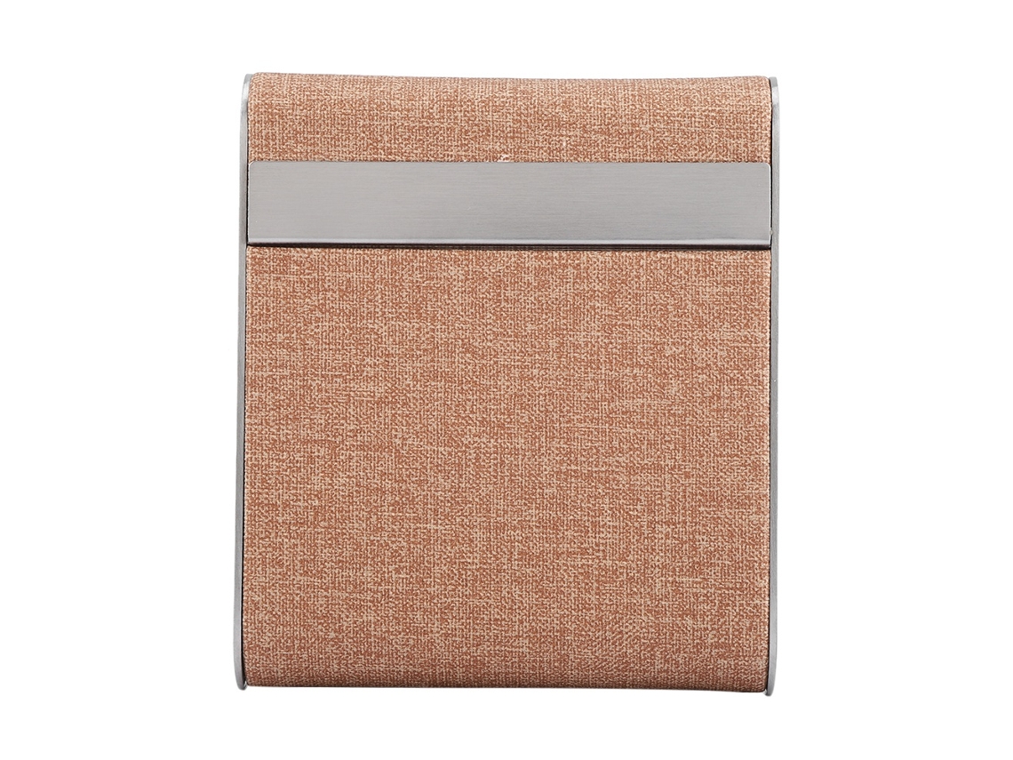 Estojo portátil para Cigarros com Capacidade para 20 Cigarros Marrom Bege Material Pu e Aço Inoxidável S/MARCA