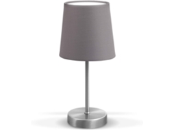 Luminária de Mesa Design Moderno Cinza Base de Metal Níquel Fosco NEVEANCE
