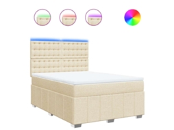 Box Spring Bed, Box Spring Beds Vidaxl Creme Tecido (140 X 190 Cm)