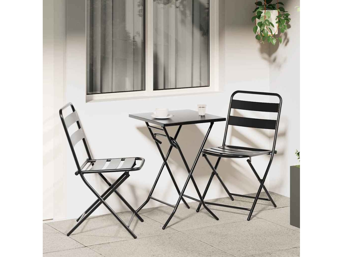 Vidaxl Conjunto Bistro De Jardim 3 Pcs Antracite Aço