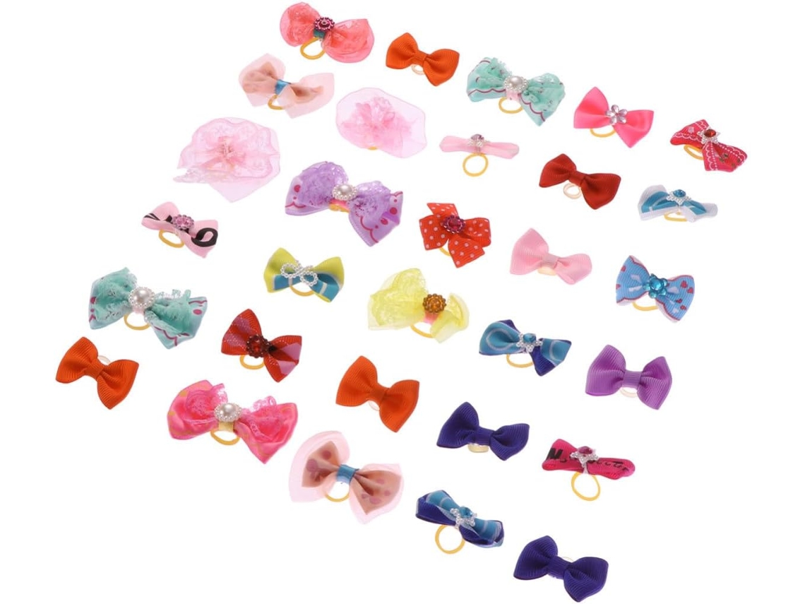 Elásticos De Cabelo Multicoloridos Animais Estimação, 30 Unidades
